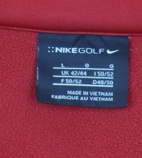 Nike Golf Men’s Red 1/4 Zip Mock Neck Fleece Sweatshirt L
