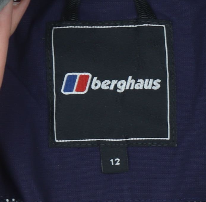 Berghaus Women's Blue Waterproof Hooded Rain Jacket Size 12