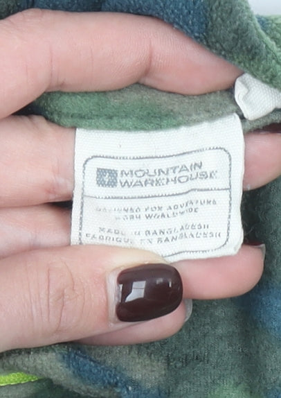 Mountain Warehouse Boys Green Camouflage Fleece 1/4 Zip Pullover Sweatshirt 9-10 Years