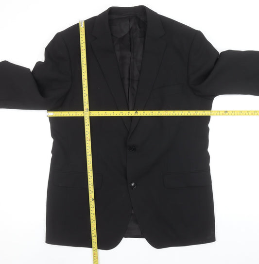 Roy Robson Men's Black Wool Blend 2-Button Formal Blazer Size 42