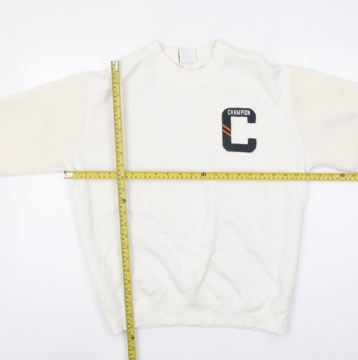Champion Men's Beige XS Sweatshirt Crew Neck Logo Pullover