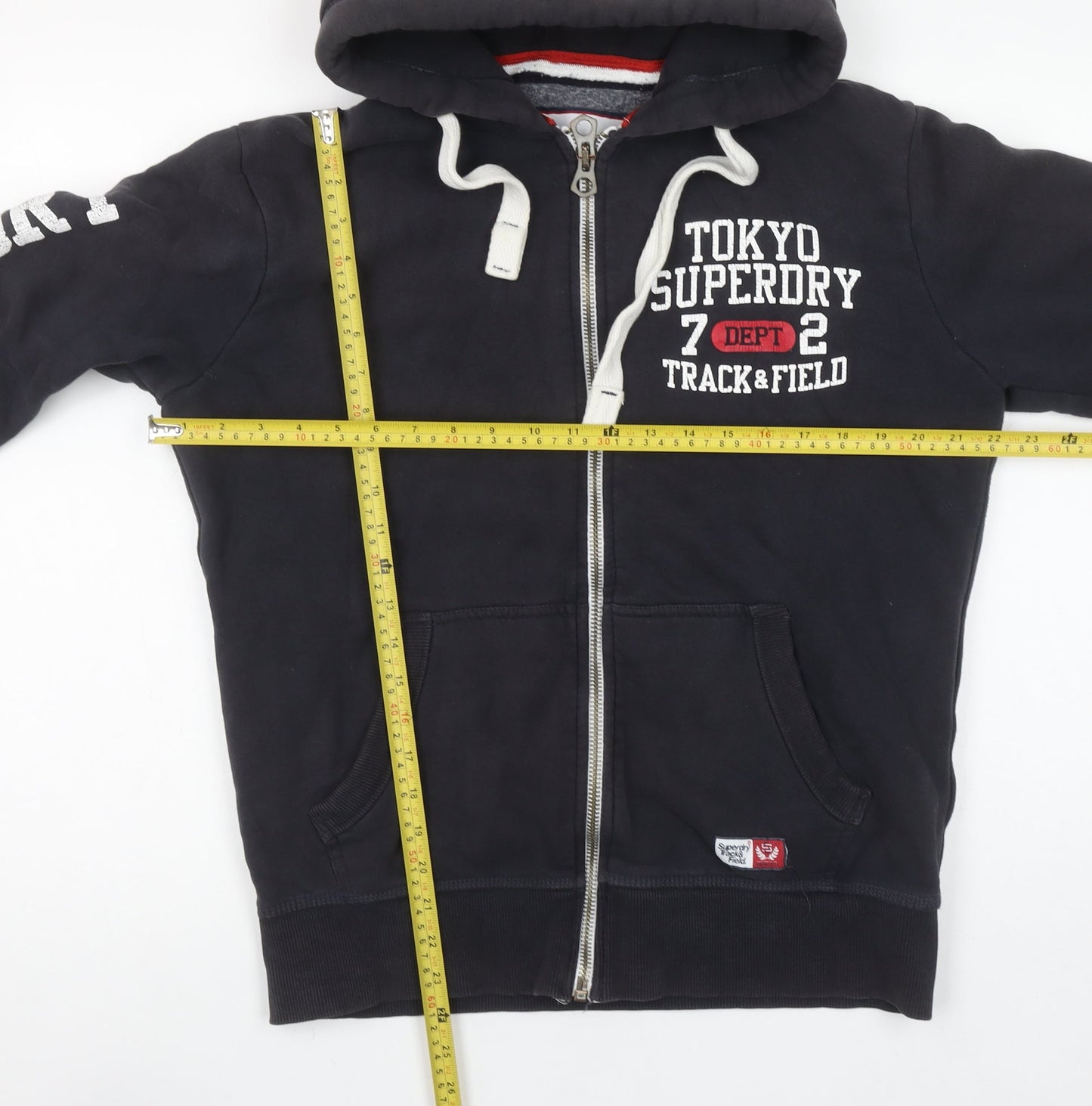 Superdry Men's Black Full Zip Track & Field Hoodie Size M