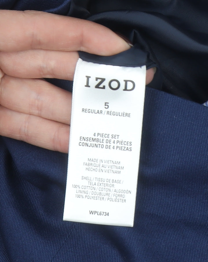 Additional view of IZOD boys’ blue & khaki 4 piece outfit set, size 5, regular cotton blend formal
