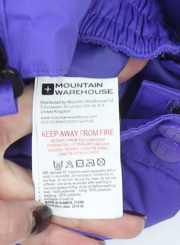 Mountain Warehouse Girls Purple Snow Pants 11-12 Years Waterproof Insulated Winter Trousers