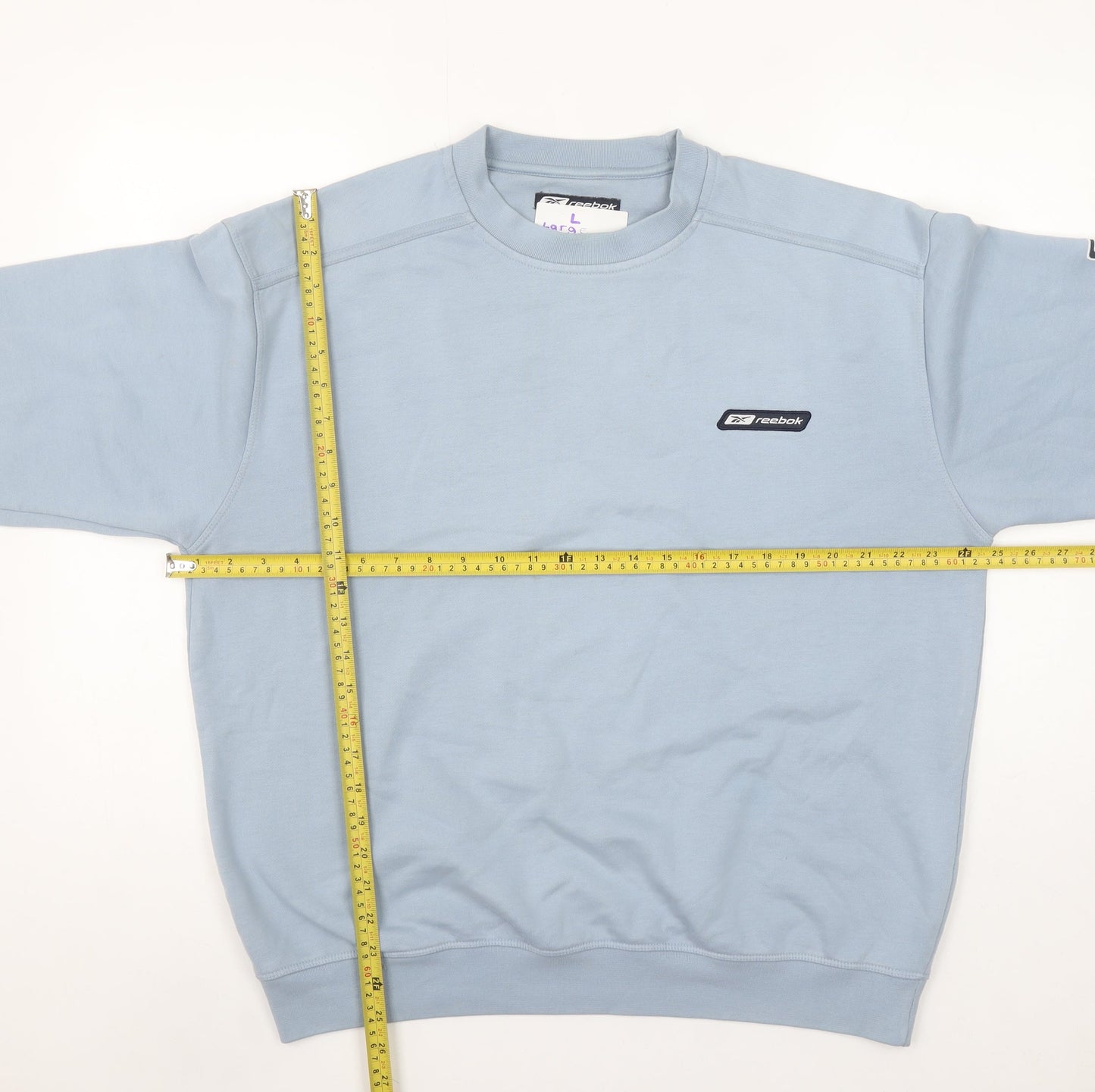 Reebok Men Blue Large Crew Neck Pullover Sweatshirt