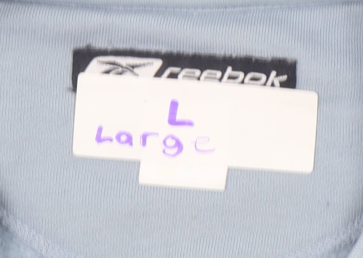 Reebok Men Blue Large Crew Neck Pullover Sweatshirt