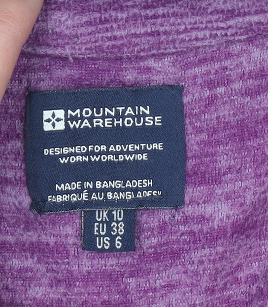 Mountain Warehouse Womens Purple 1/4 Zip Pullover Fleece UK 10