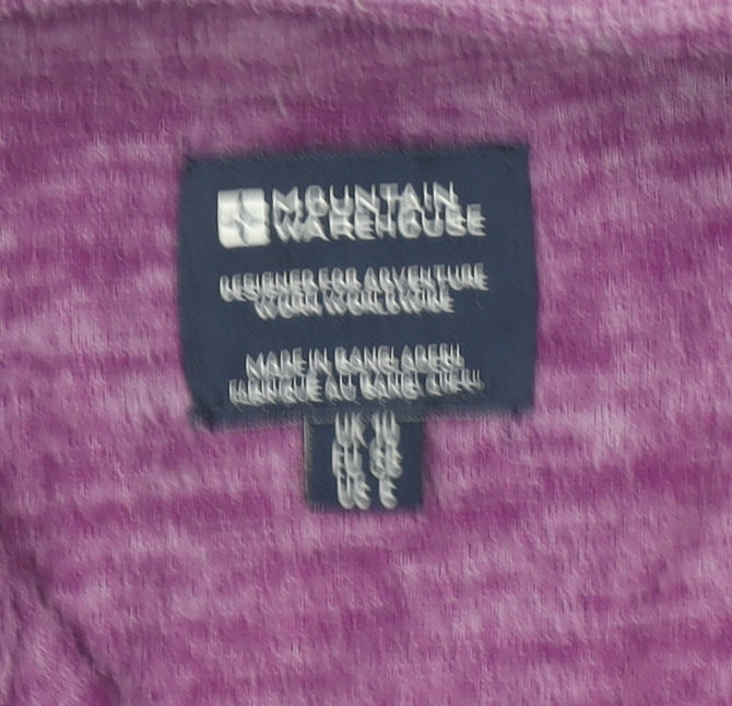 Mountain Warehouse Womens Purple 1/4 Zip Pullover Fleece UK 10