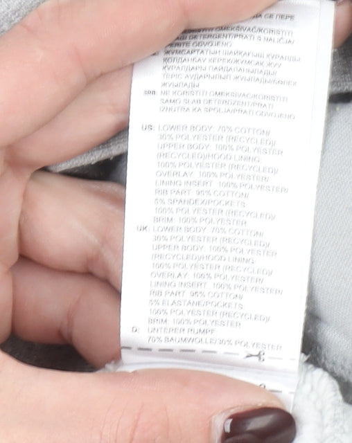 Adidas Men’s Grey Hooded Full Zip Fleece Jacket Size M