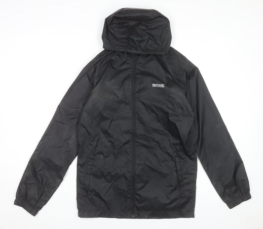 Regatta Men's Black Lightweight Waterproof Hooded Windbreaker Jacket Size S