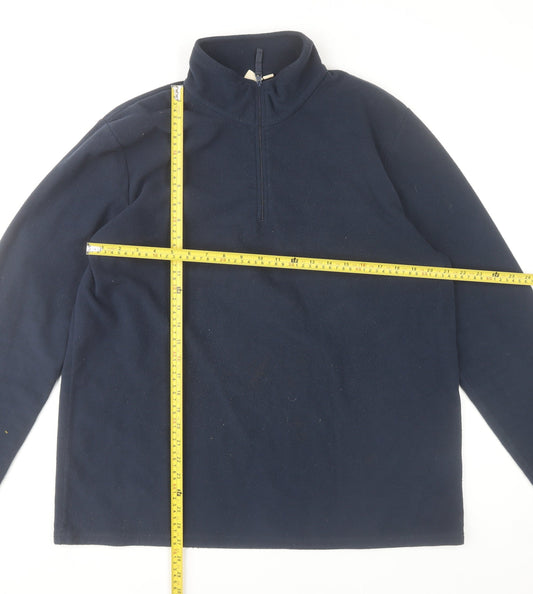 Mountain Warehouse Men's Blue Fleece 1/4 Zip Pullover Sweatshirt XL
