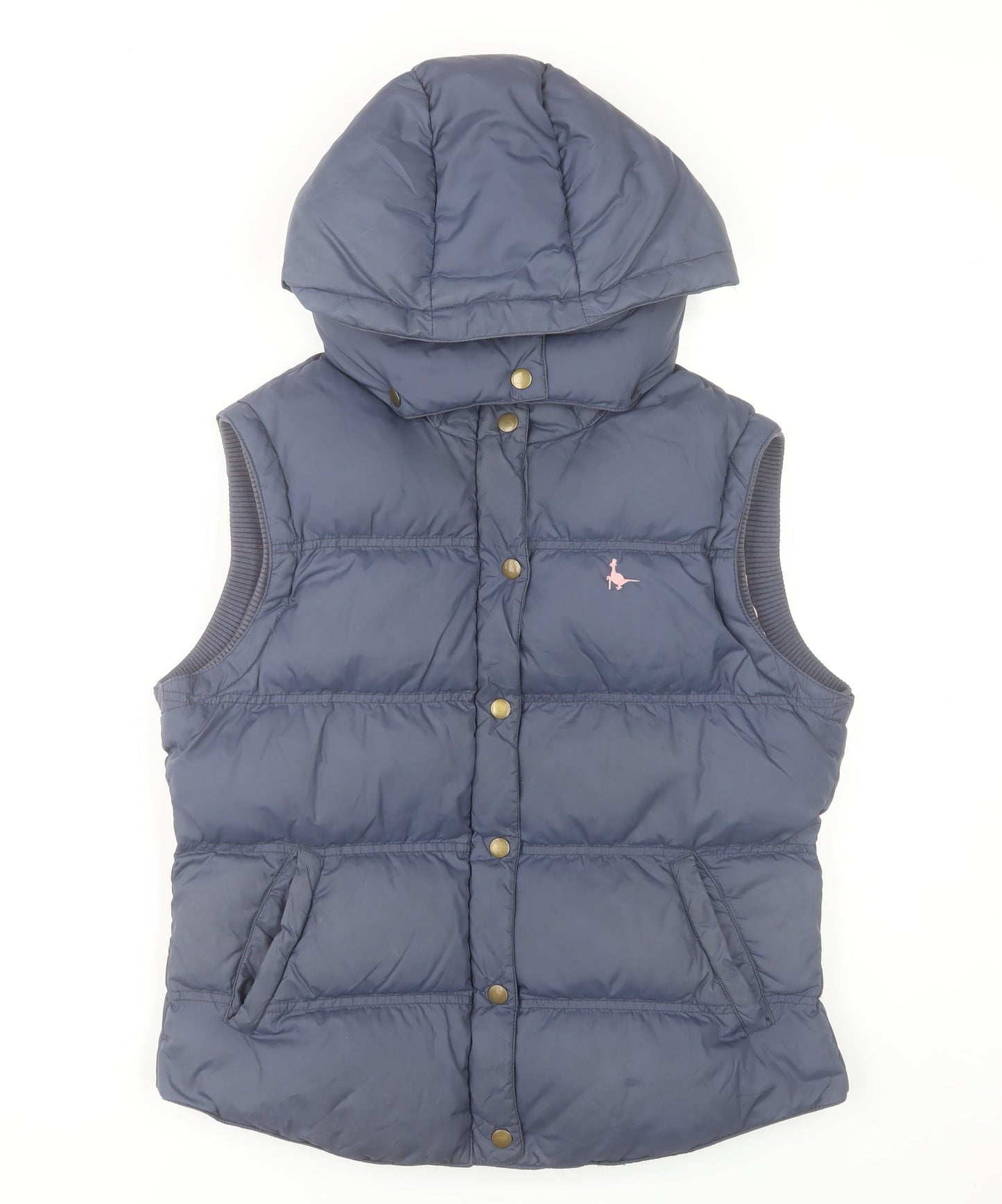 Jack Wills Womens Blue Hooded Puffer Gilet Size 14 Waistcoat