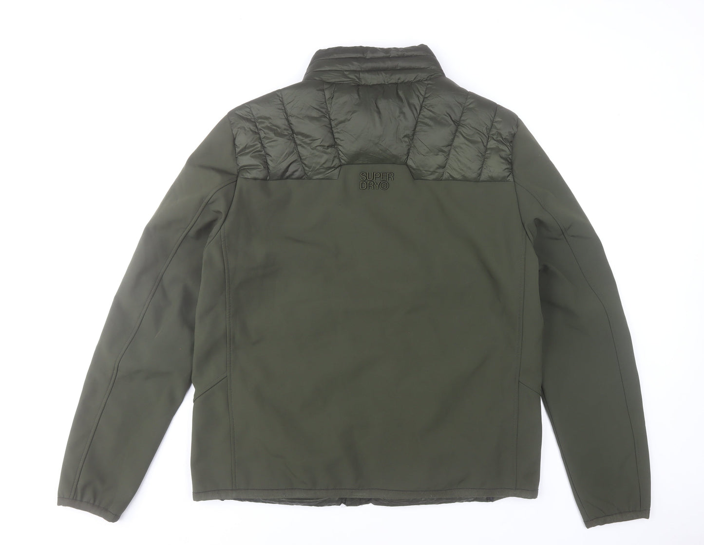 Superdry Men's Green 2XL Puffer Jacket Softshell Zip Outdoor Coat