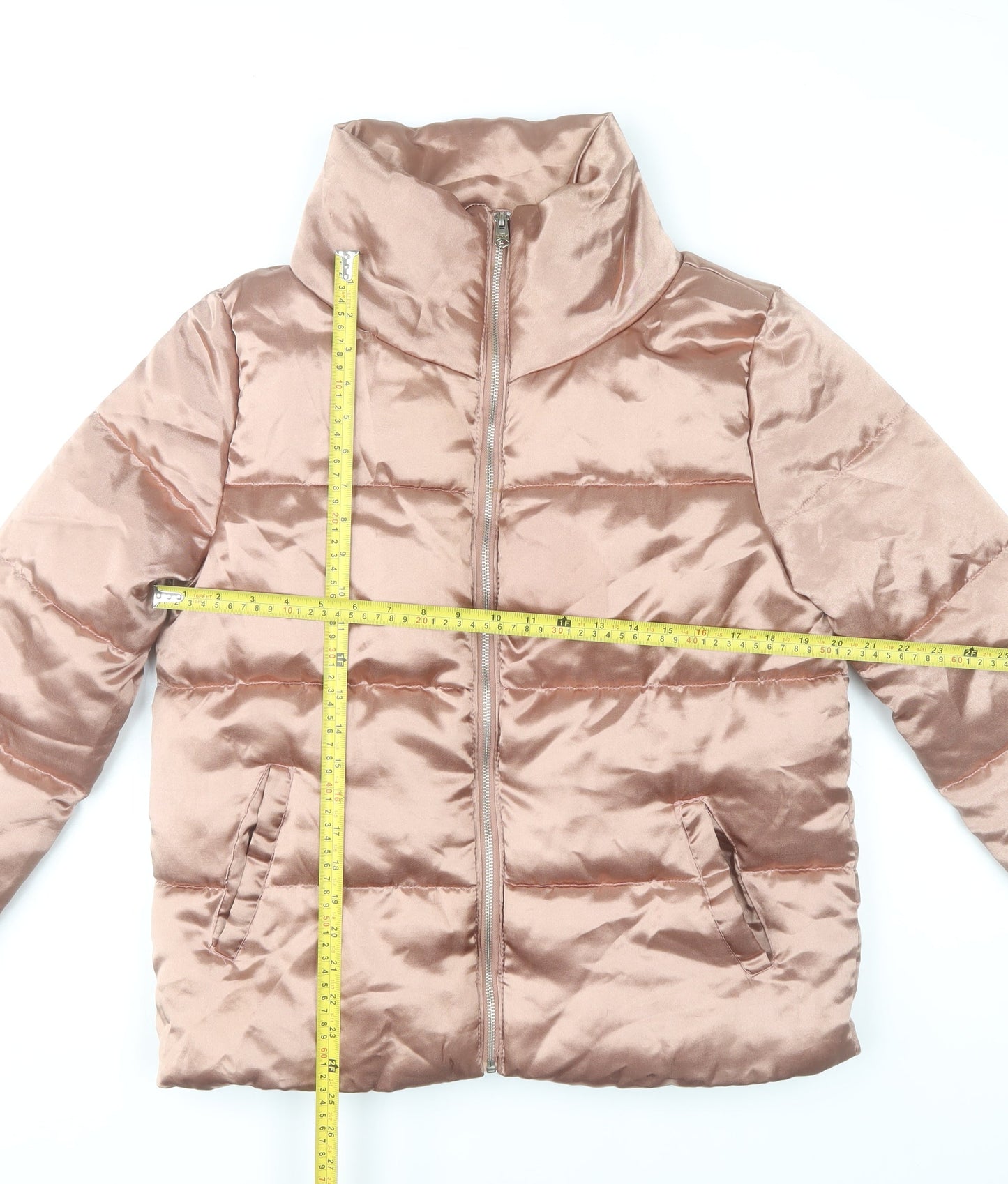 Tokyo Laundry Women Pink Puffer Jacket Size 12 Quilted Polyester Winter Coat