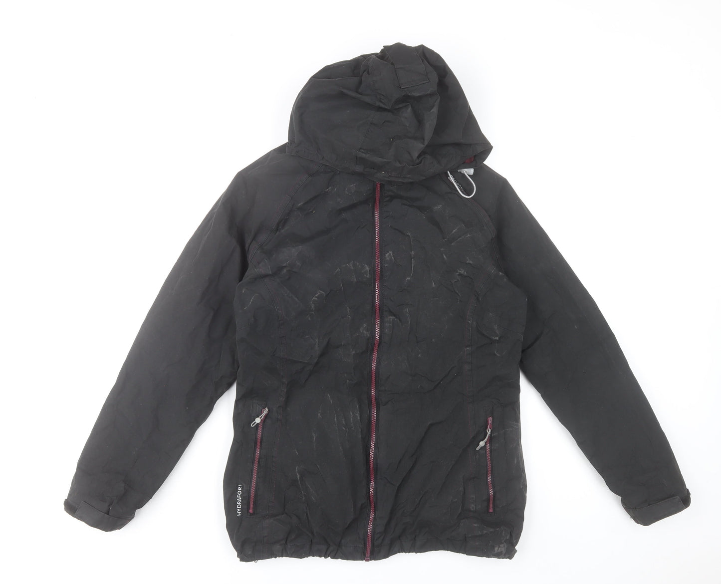 Regatta Womens Black Waterproof Hooded Rain Jacket UK 10