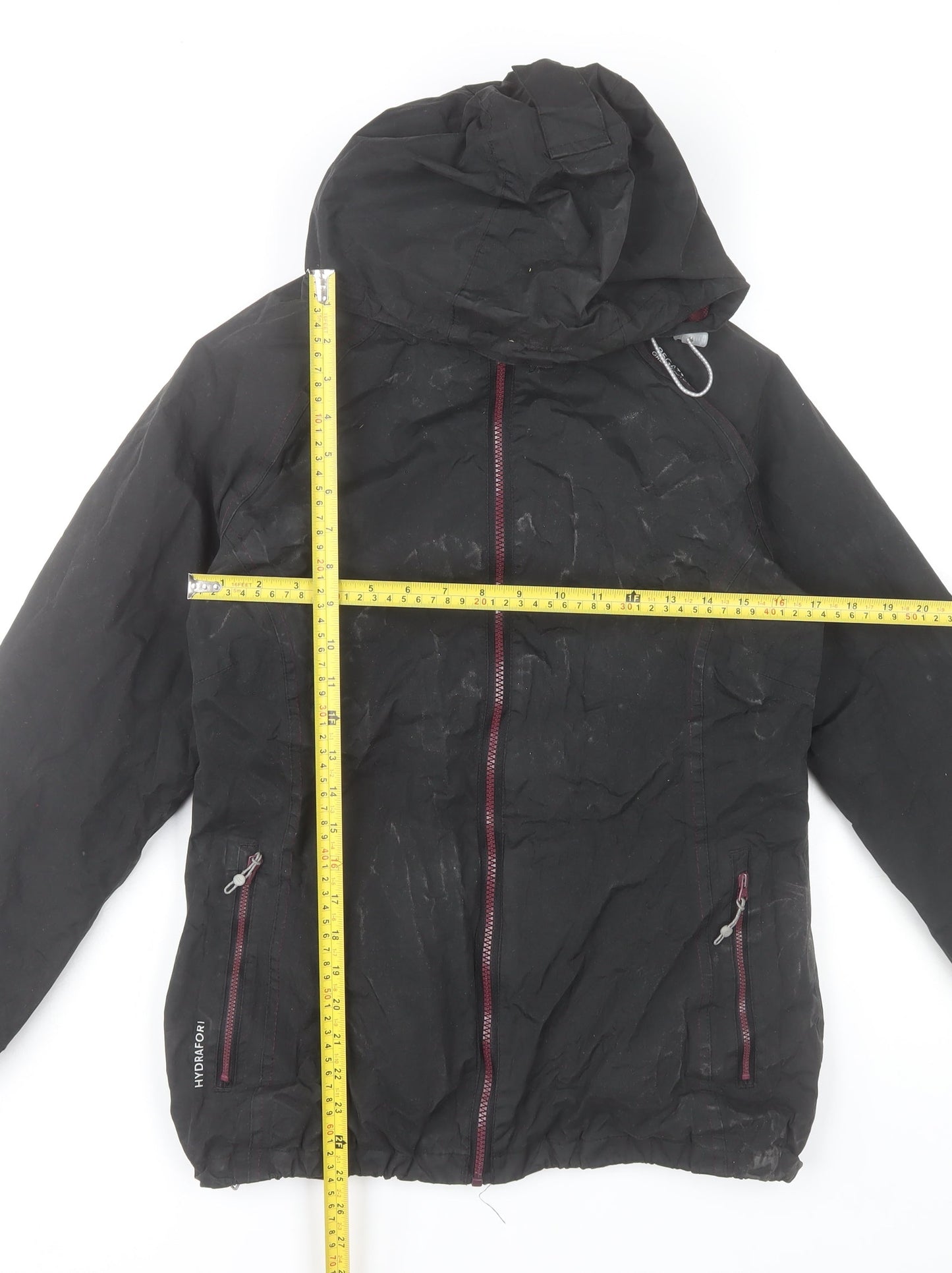 Regatta Womens Black Waterproof Hooded Rain Jacket UK 10