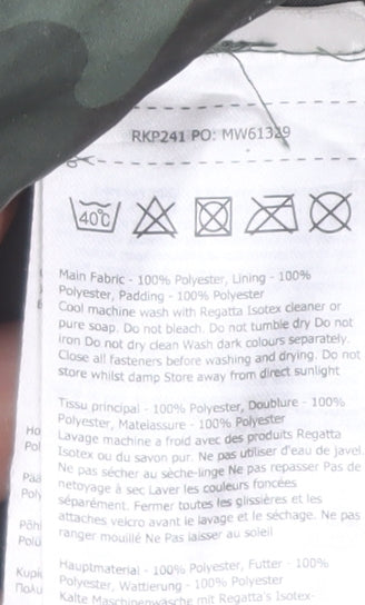 Regatta Boys Green Camouflage Waterproof Hooded Rain Coat 13 Years