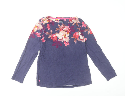 Joules Womens Blue Floral Long Sleeve Cotton Top UK 10