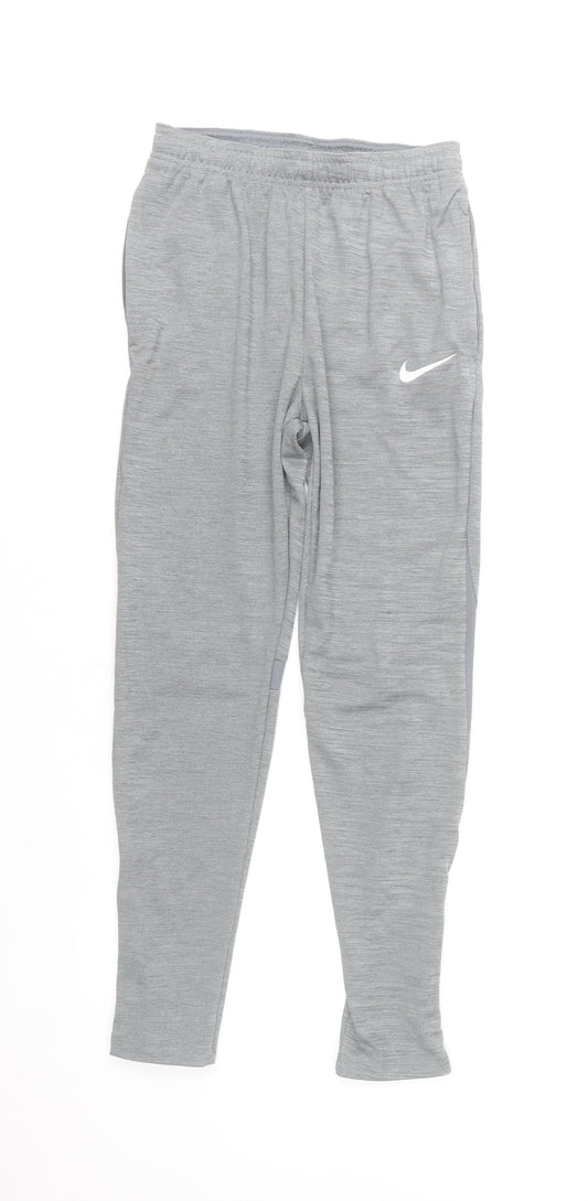Nike Boys Grey Dri-FIT XL Jogger Trousers with Zip Pockets