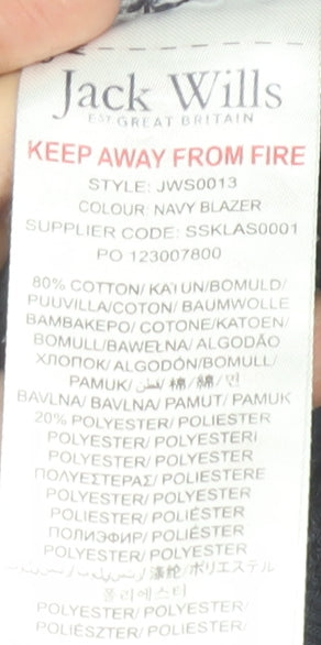 Jack Wills Boys Navy Blue Pullover Hoodie 10-11 Years Cotton Blend