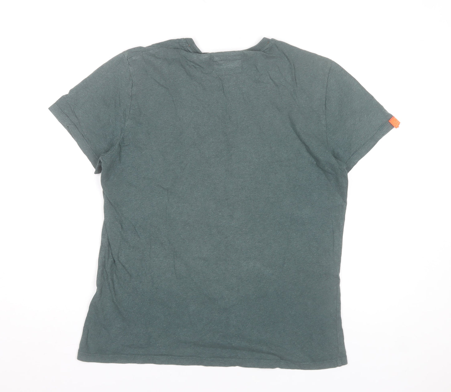 Superdry Men's Green Crew Neck Cotton T-Shirt Size L