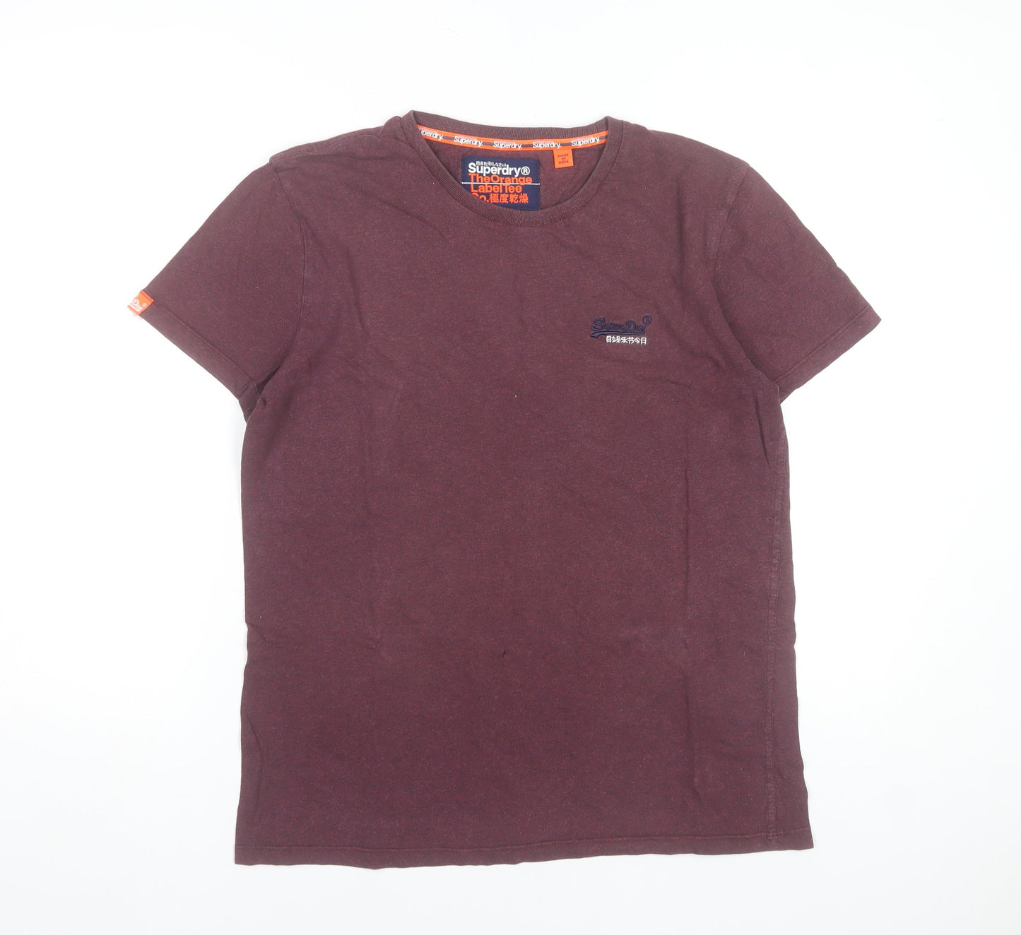 Superdry Men's Brown Orange Label Short Sleeve Crew Neck T-Shirt Size L
