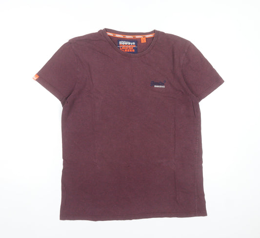 Superdry Men's Brown Orange Label Short Sleeve Crew Neck T-Shirt Size L