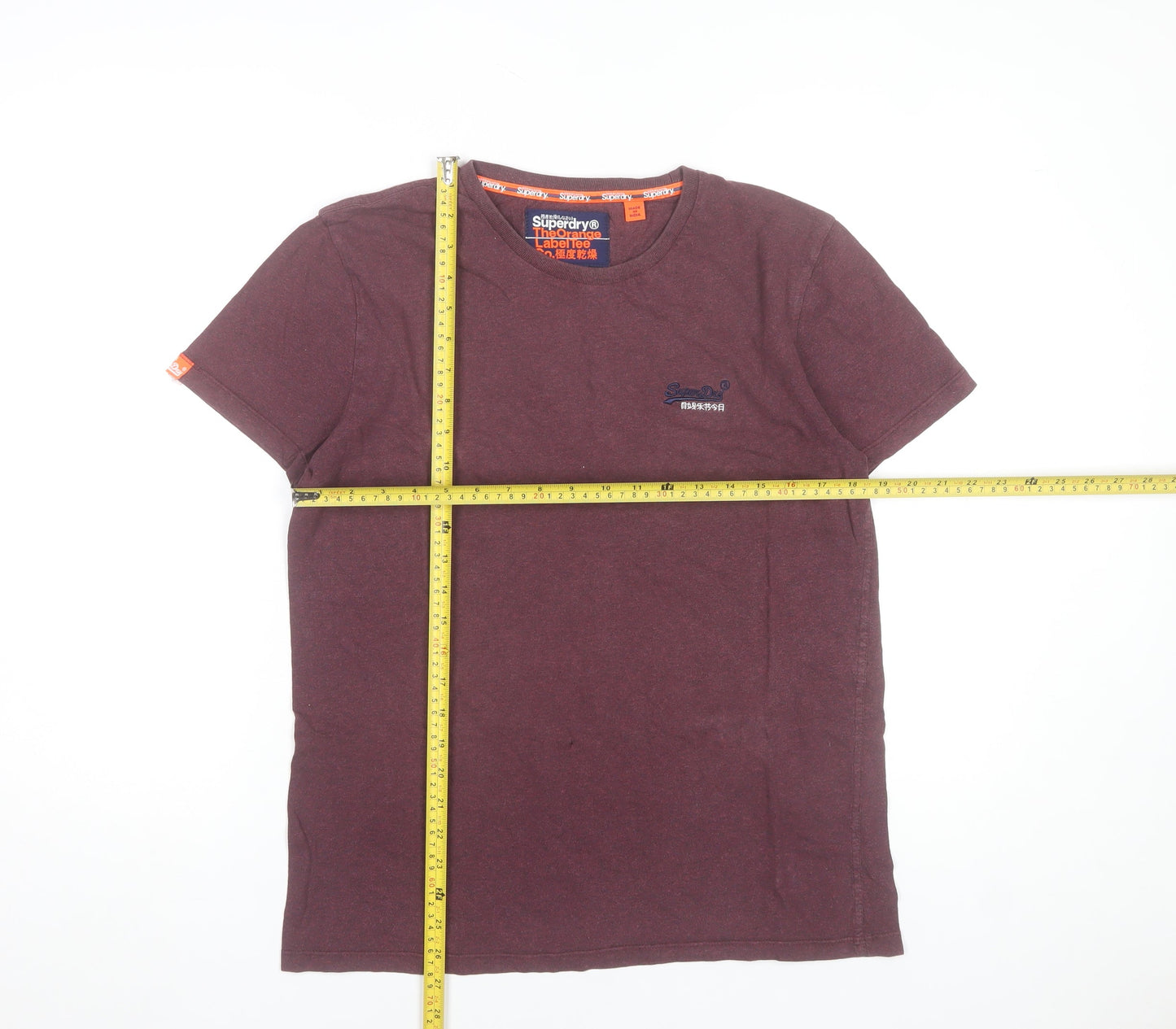 Superdry Men's Brown Orange Label Short Sleeve Crew Neck T-Shirt Size L