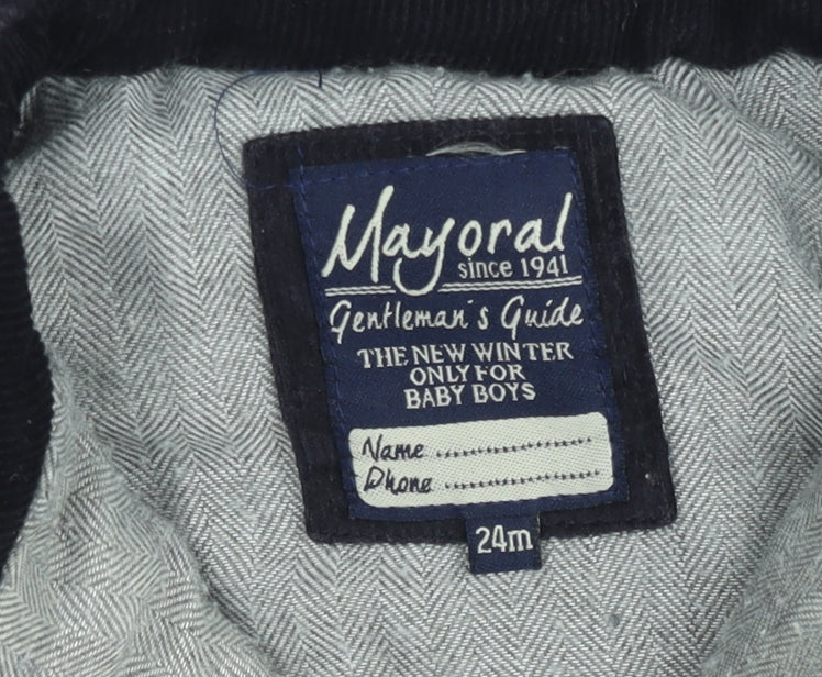 Brand and care label for Mayoral boys’ black 2 years puffer gilet winter waistcoat