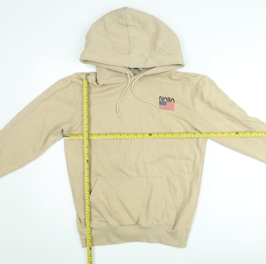H&M Divided Women's Beige NASA Hoodie XS - Cotton Pullover Sweatshirt