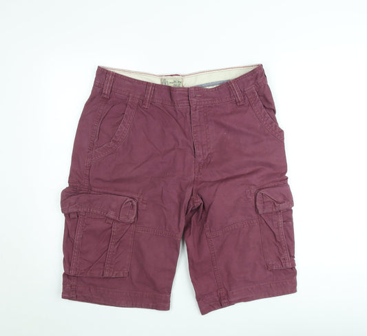 Fat Face Men’s Red Cargo Shorts Size 36 Regular Fit Cotton