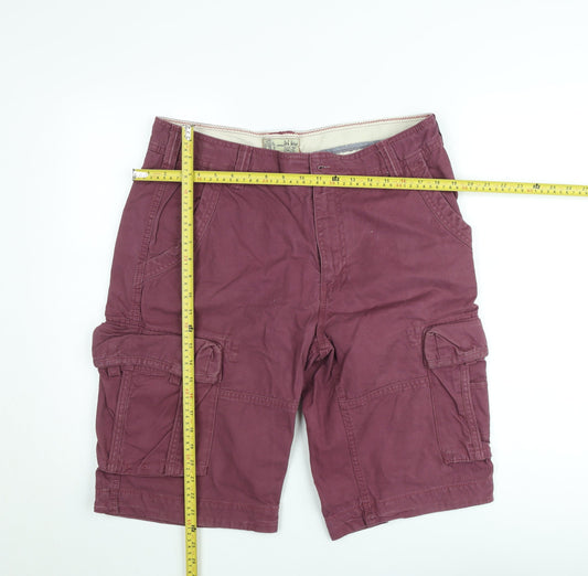 Fat Face Men’s Red Cargo Shorts Size 36 Regular Fit Cotton
