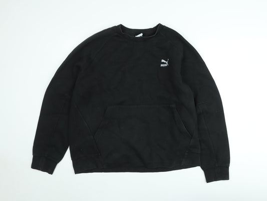 Puma Men's Black 2XL Pullover Sweatshirt Crew Neck Fleece