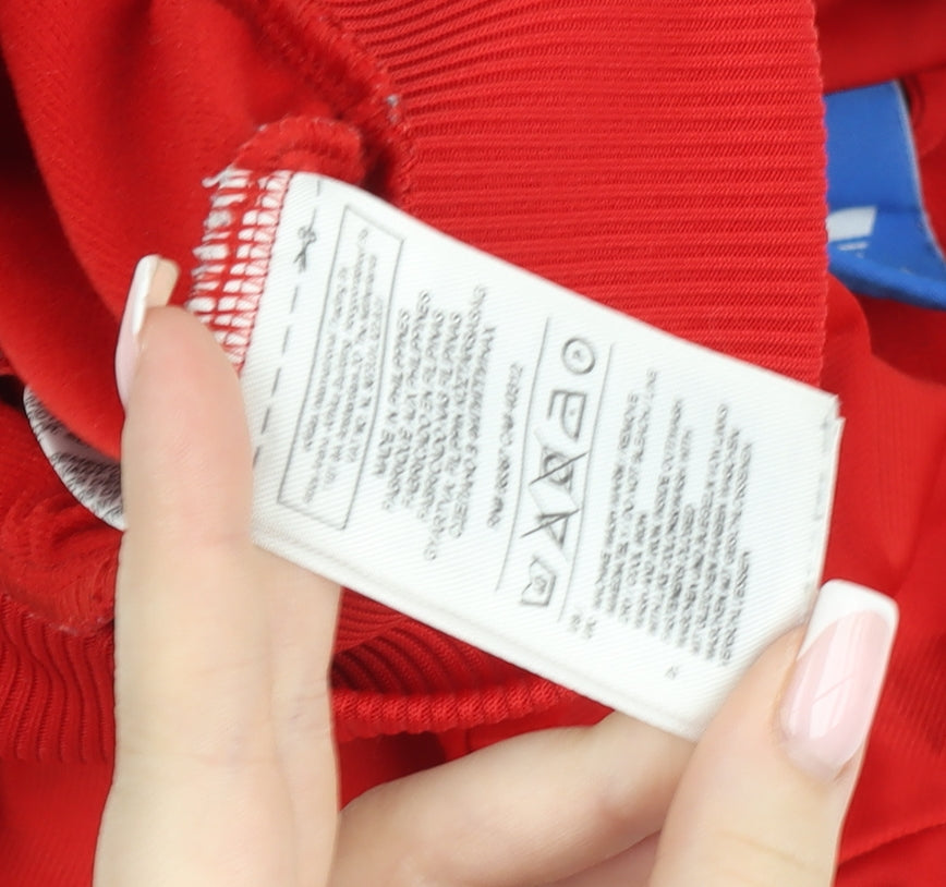 Adidas Men's Red Bomber Track Jacket Size M Full Zip Retro Style