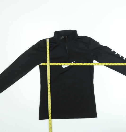Nike Women's Black Dri-FIT 1/4 Zip Pullover Sweatshirt Size S