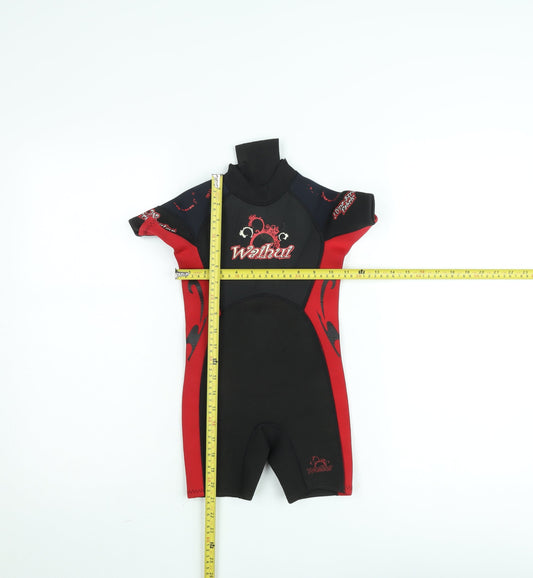 Waihui Boys Black Red Short Sleeve Neoprene 3-4 Years Wetsuit