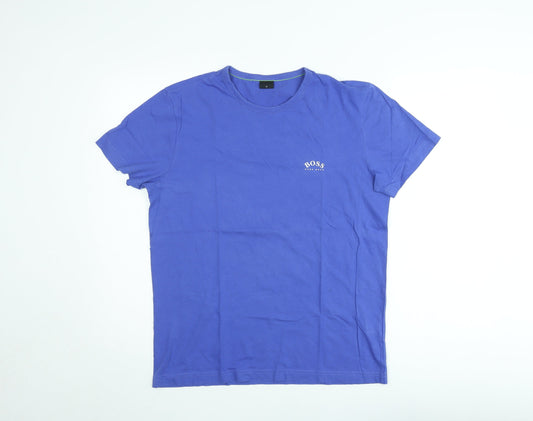 Hugo Boss Men's Blue Cotton Crew Neck T-Shirt Size M