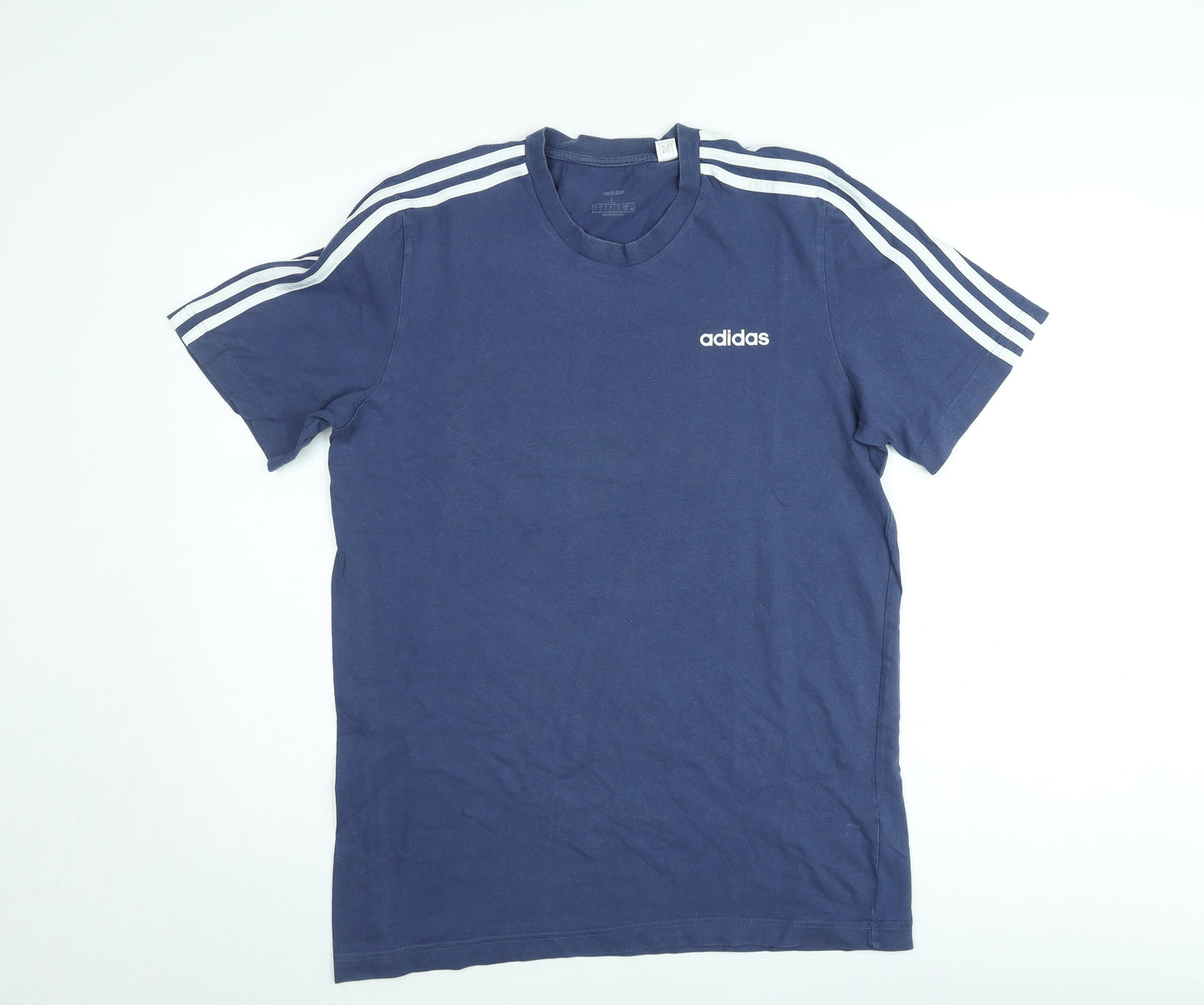 Adidas Men's Navy Blue Crew Neck Short Sleeve T-Shirt Size L