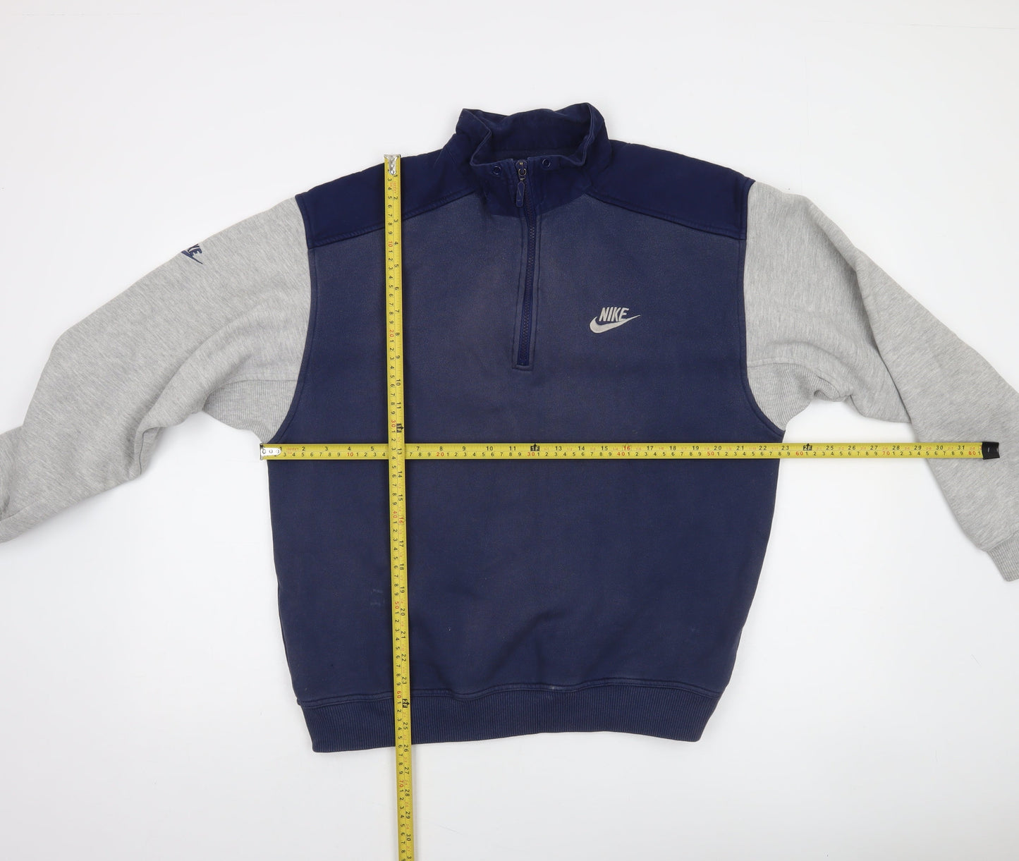 Nike Mens Blue Grey 1/4 Zip Sports Sweatshirt M Regular Fit