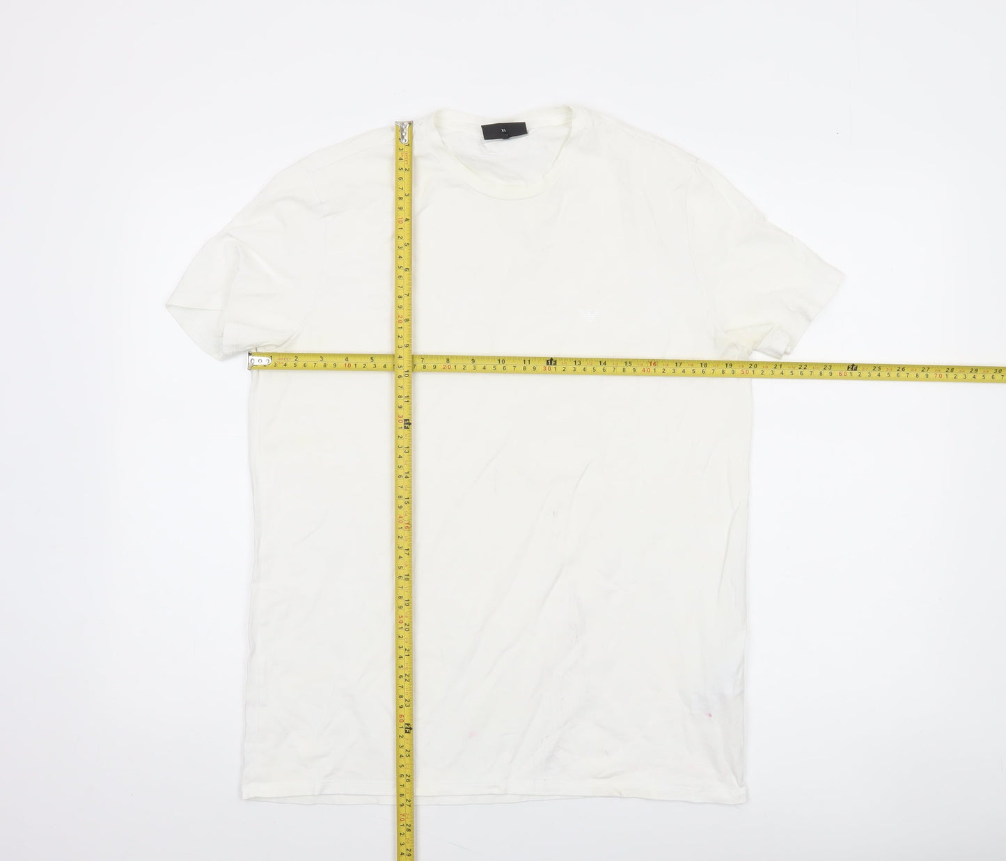 Emporio Armani Men's White XL Crew Neck Cotton Stretch T-Shirt