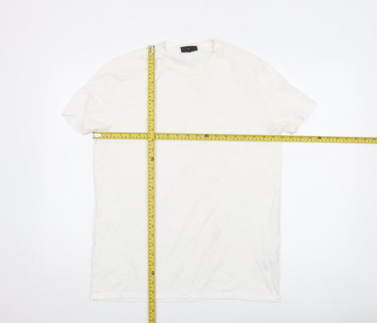 Emporio Armani Men's White XL Crew Neck Cotton Stretch T-Shirt