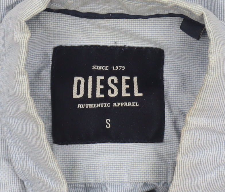 Diesel Men's Blue Cotton Button-Up Long Sleeve Casual Shirt S