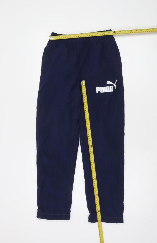 Puma Boys Blue Jogger Trousers 12 Years Elastic Waist Activewear