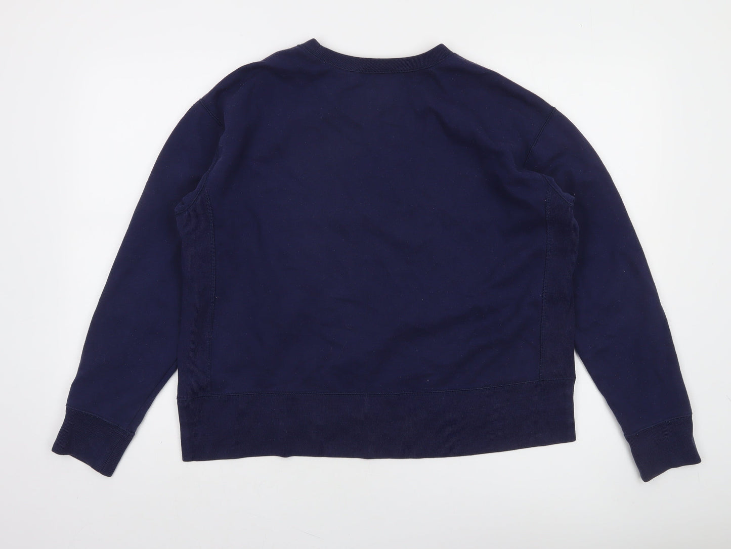 Polo Ralph Lauren Women's Navy Blue Cotton Blend Crew Neck Sweatshirt M