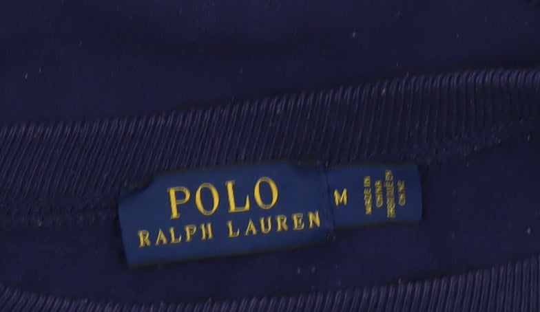 Polo Ralph Lauren Women's Navy Blue Cotton Blend Crew Neck Sweatshirt M