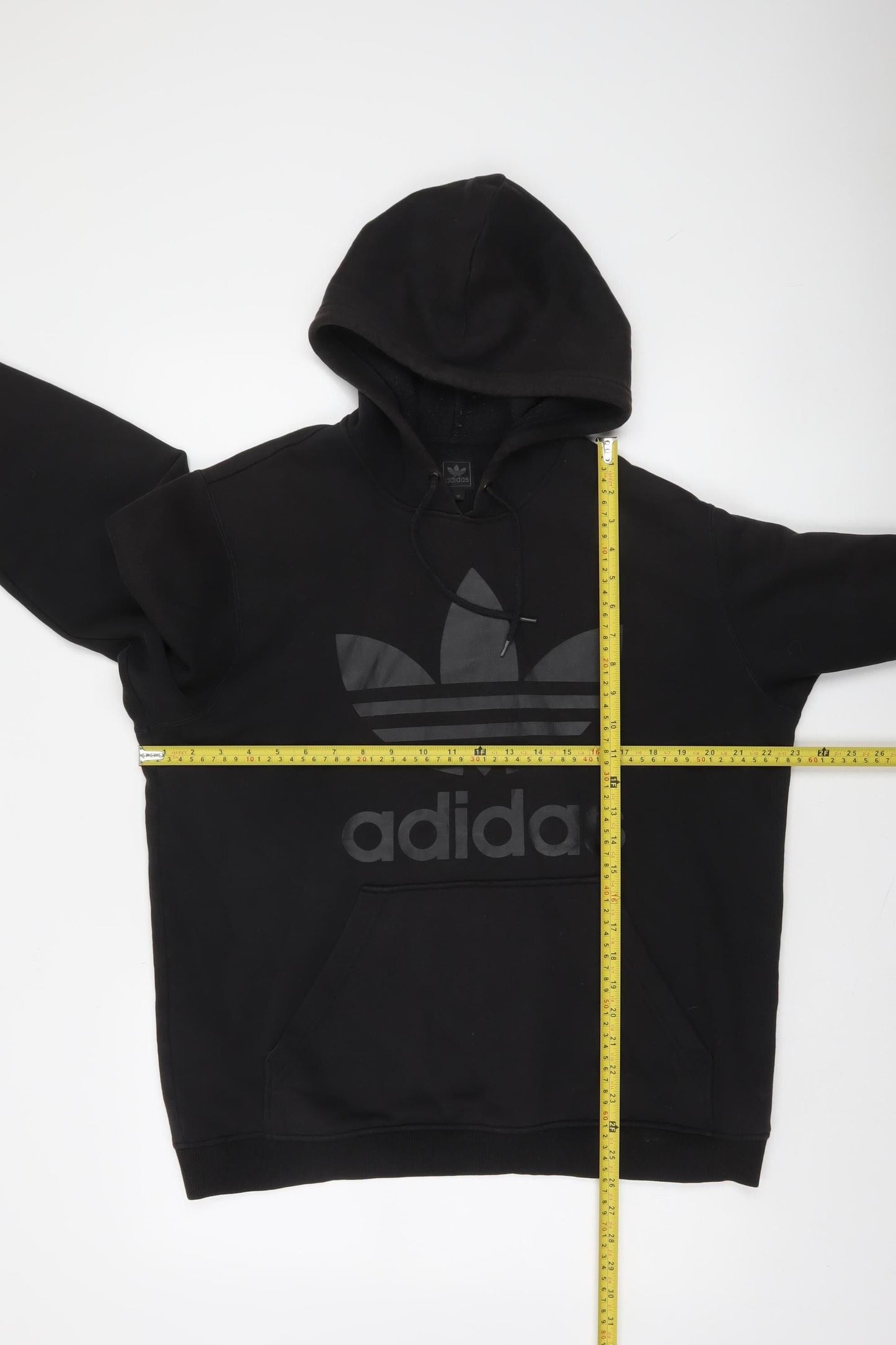 Adidas Men’s Black Pullover Hoodie Medium Fleece Logo Sweatshirt