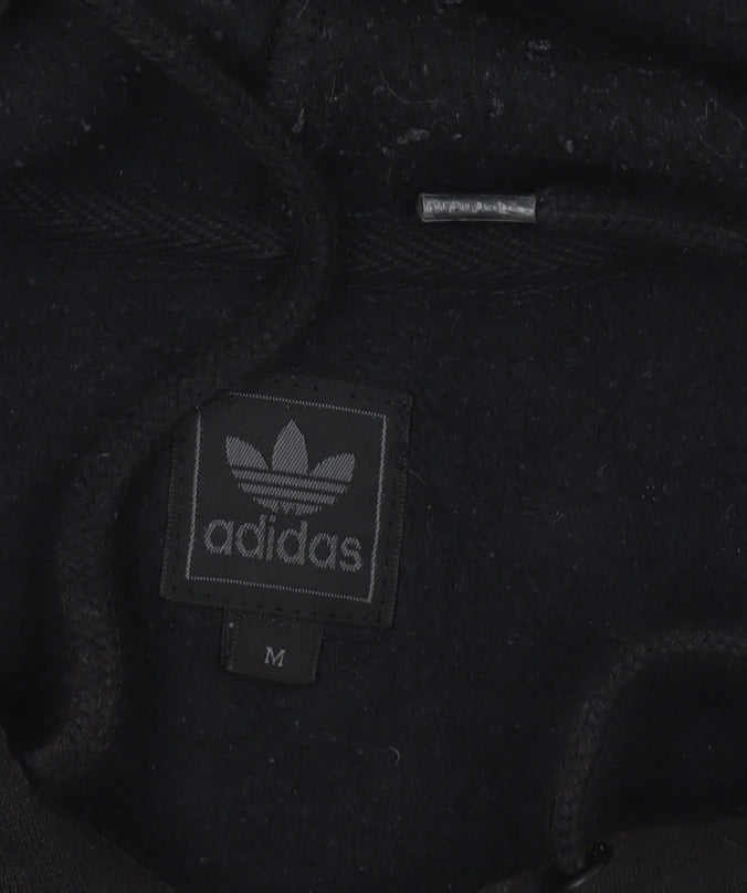 Adidas Men’s Black Pullover Hoodie Medium Fleece Logo Sweatshirt