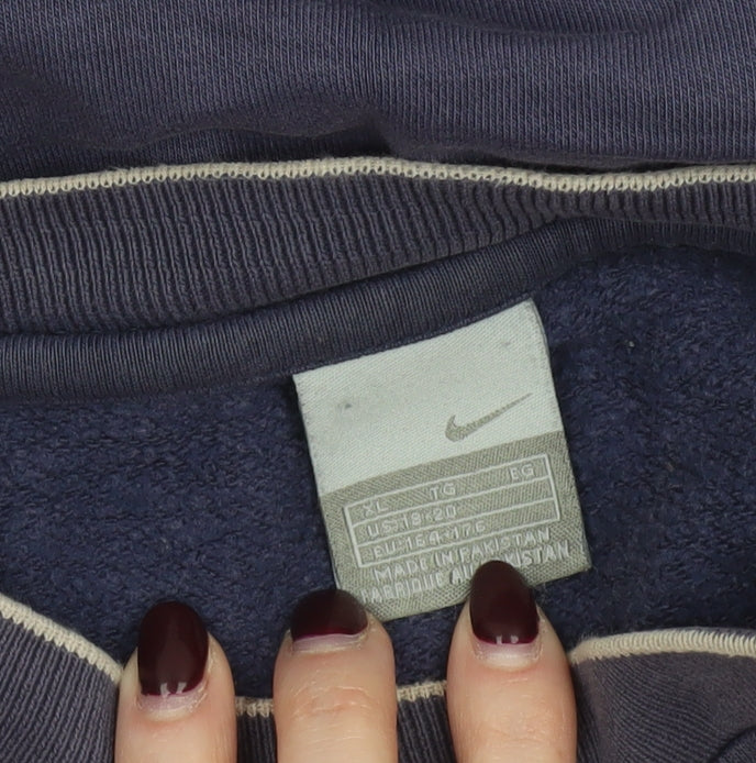 Nike Women’s Navy Blue Pullover Sweatshirt XL Relaxed Fit Logo Crew Neck