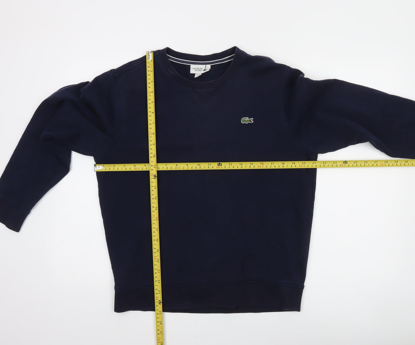 Lacoste Sport Men's Blue Crew Neck Sweatshirt Size M Logo Pullover