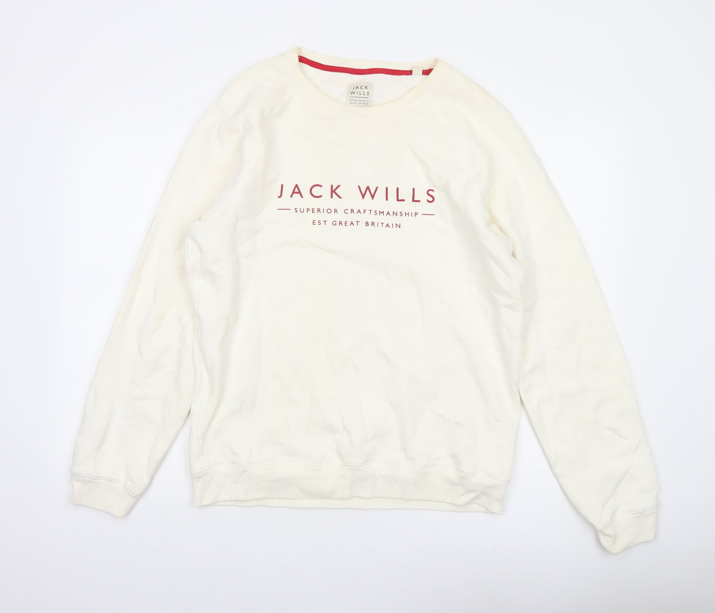 Jack Wills Men's Ivory XL Crew Neck Sweatshirt Pullover